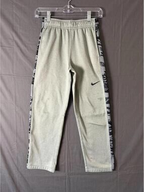 Nike Dri‑Fit Athletic Pants Gray Black Pattern Side Panel Joggers Size M